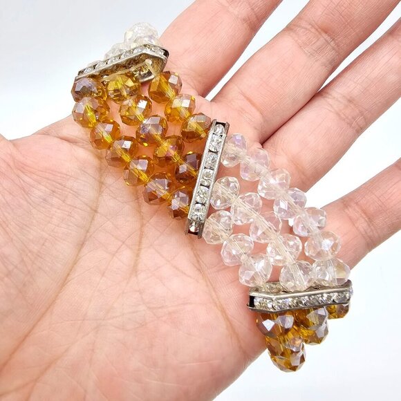 Fashion Crystal Beaded Stretchy Elastic Bracelet, One Size, New no Tags - Picture 9 of 11